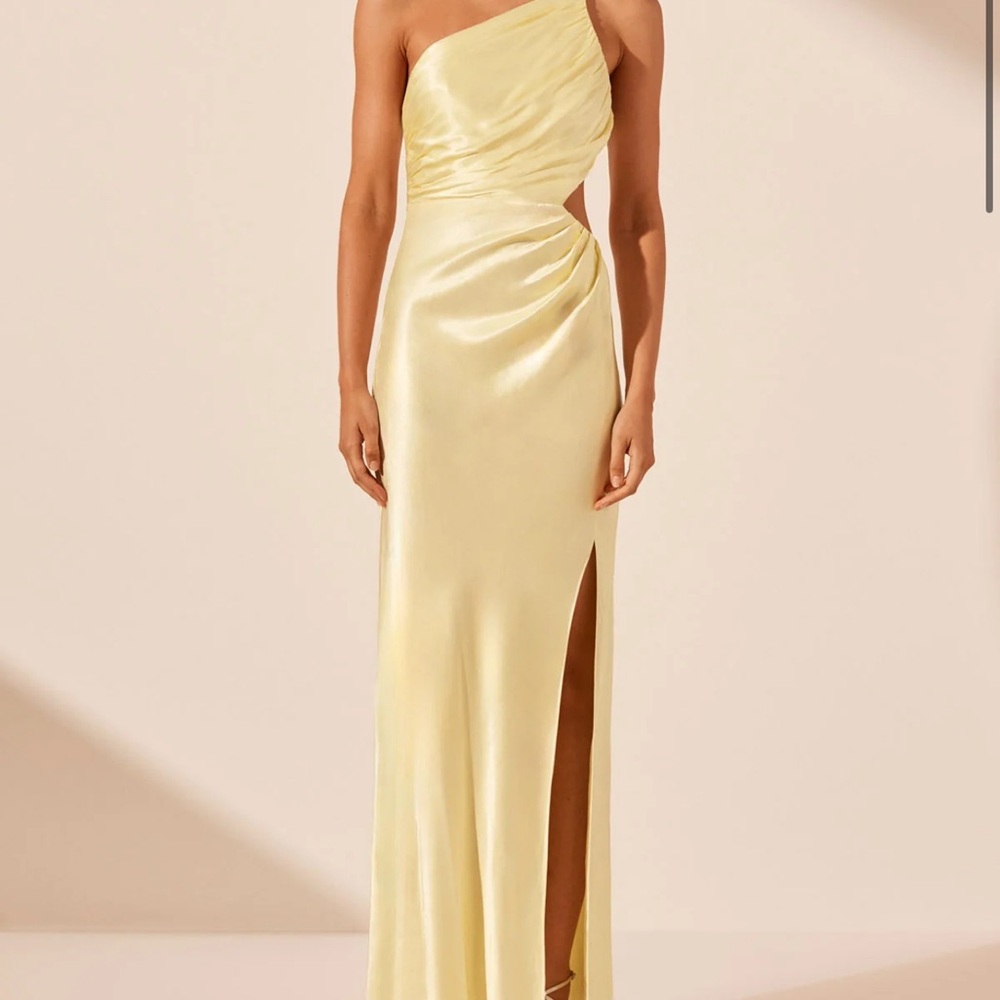Elegant Yellow One-Shoulder Shona Joy Dress